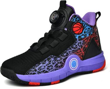 Баскетбольні кросівки High Top Anti Rutsch: легкі, дихаючі, зелені (33 EU, вузька ширина, чорно-фіолетові)