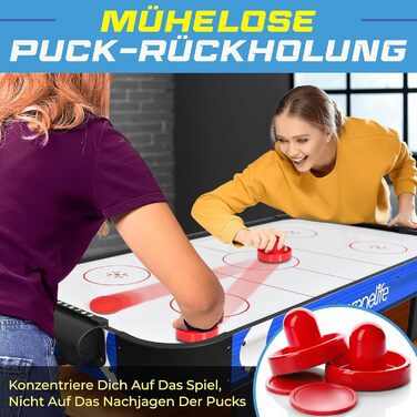 Тік-хокей SereneLife – ігровий стіл для дітей та дорослих, блакитно-чорний колір, модель для ігор