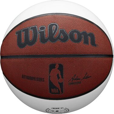 М'яч для баскетболу Wilson NBA з автографом, білий/коричневий, розмір 17.8-74.9 см