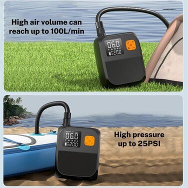 Електричний надувний насос 8000mAh з акумулятором для SUP, матраців, човнів, басейнів та іграшок у воді
