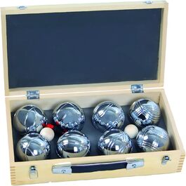 Набір для петанку BLINKY у дерев'яній коробці, 8 боччі-куль, 720 г, бежеві