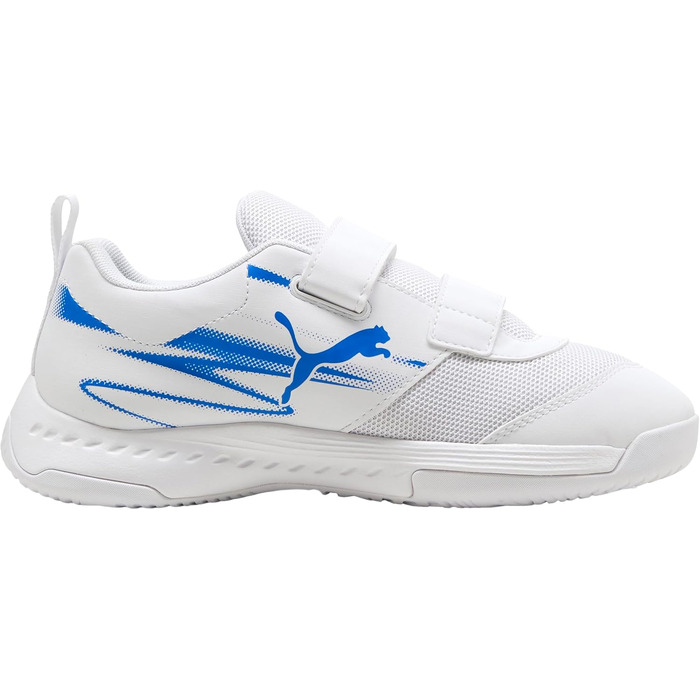 Дитячі унісекс кросівки Puma Varion II V Jr для залу (Indoor Court Shoe), білі з синім, розмір 34 EU