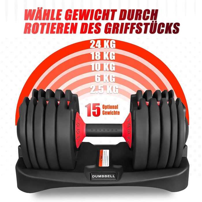 Регульовані гантелі 15 в 1: комплект 24-40 кг для силових та домашніх тренувань