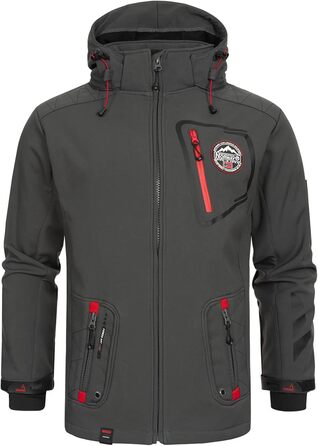 Чоловіча тактична куртка Geographical Norway Tacebook водонепроникна та дихаюча з капюшоном для походів та активного відпочинку, темно-сіра, розмір M