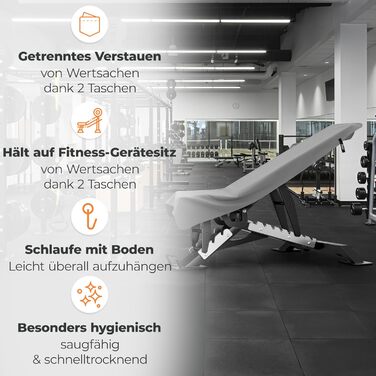 Рушник для фітнесу Zepphi: 120x50 см + 80x30 см | Мікрофібра, кишеня на блискавці | Швидковисихаючий, для спортзалу та тренувань