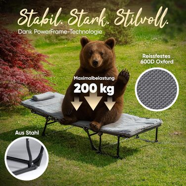 Розкладне шезлонг для відпочинку на сонце: стілець, шезлонг, для саду та кемпінгу, до 200 кг, вологостійкий