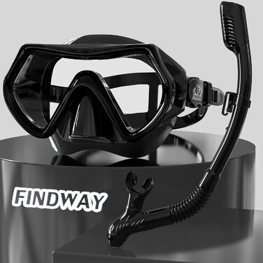 Дайвінгова маска Findway для дорослих і підлітків, чоловіків і жінок, з регульованим силіконовим ремінцем, HD загартоване скло, антипротікальна, для плавання, дайвінгу та снорклінгу