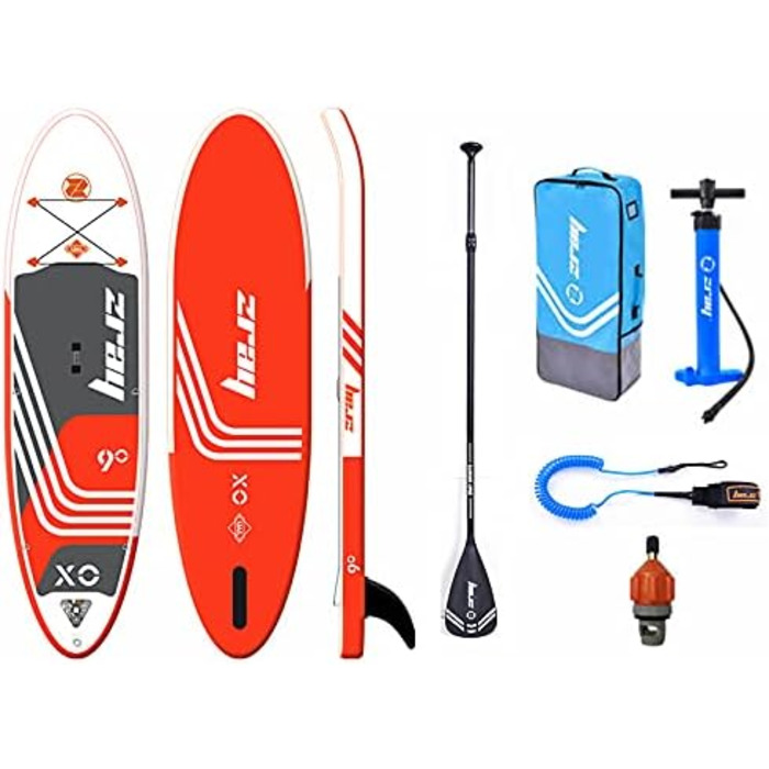 Надувний SUP дошка ZRAY SUP X0 Stand Up Paddle Board Комплект оранжевого кольору, 275x76x13 см, для 1 особи. В комплекті: весло, сумка, насос. Ідеально для дітей та початківців.