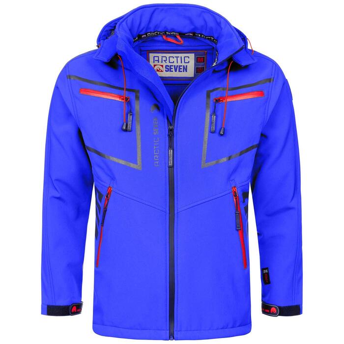 Чоловіча куртка Softshell водонепроникна outdoor з флісовою підкладкою, дихаюча функціональна куртка AS088, синя, розмір L