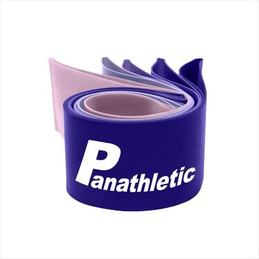 Фітнес-гумки Panathletic, набір 5 шт. – різні рівні опору, інструкція, eBook, сумка – 5 фітнес-гумок, гімнастичний банд, еластичний стрінг чорного, червоного, жовтого, синього, зеленого кольорів (фіолетовий)