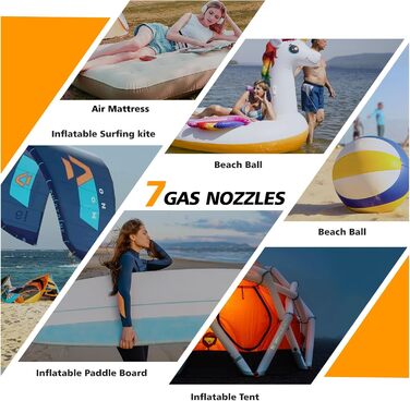 Електричний насос для SUP-дошки dwndpump 20 PSI: інтелектуальний двоступеневий компресор для надування та здування, портативний акумуляторний насос для сапбордів, човнів та кемпінгових наметів, помаранчевий