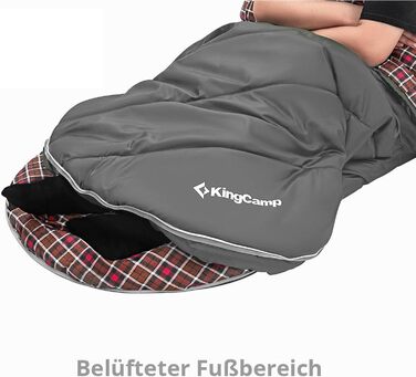 Сплячий мішок KingCamp Freespace 250 Winter з бавовни, -8°C, сірий (Slate Grey)