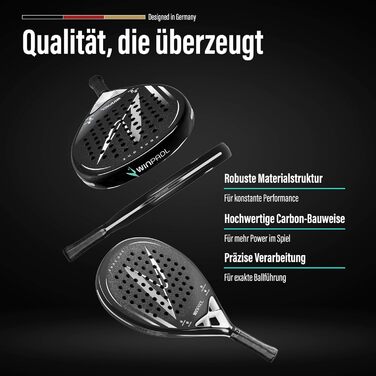 Ракетка для падел Zone One Carbon: 100% Карбон, м'який Eva-керн, 365 г, крапля, шорсткий захват - Унісекс, біла