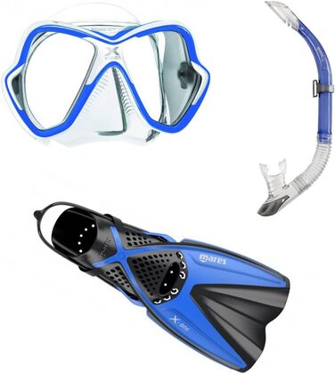 Комплект для підводного плавання Mares X-One, X-Vision, Sailor, блакитний, розмір 35-47 (L/XL, 44-47)