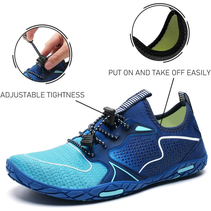 Водні шкарпетки WateLves: чоловічі та жіночі, для плавання, серфінгу, дайвінгу, фітнесу, 42 EU, блакитні