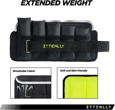 Регульовані ваги на щиколотки, 1-5/10/15/9 кг, пара з сумкою, дихаючі тканини, світловідбиваючий кант, силові тренування, ноги, зап'ястя, руки, щиколотки, набір ваг для ходьби для жінок, чоловіків (Зелений, пара 2.5 кг (по 1.25 кг))