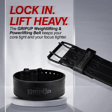 Пояс для важкої атлетики GripUp 10 мм, з натуральної шкіри, 4