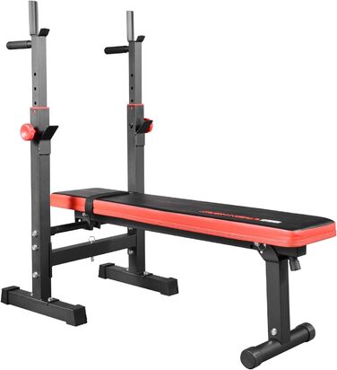 Універсальна лава для жиму TrainHard® зі стійкою для гантелей, складана, срібляста
