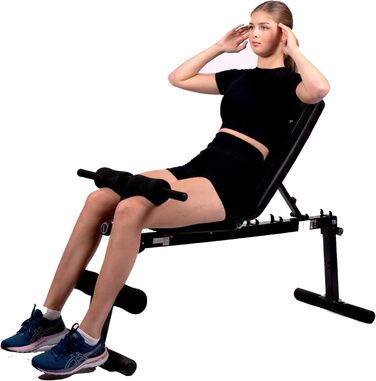 Універсальна складана лавка Technofit для тренувань, регульована спинка, лавка для жиму, для дому, антиковзні ніжки, з бенч-керлером