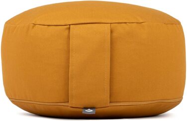 Медитаційна подушка Bodhi Rondo ECO з наповнювачем із біо-спельти, чохол 100% бавовна, висота 20 см, антрацит, з ручкою, для йоги та медитації, знімний та праний чохол