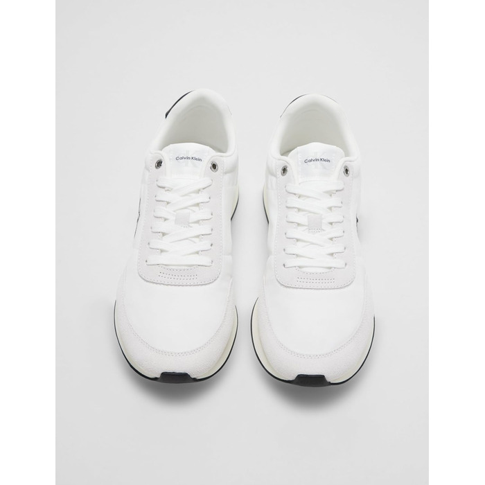 Чоловічі кросівки Calvin Klein Runner Retro Mix з логотипом, білі/чорні, розмір 43 EU