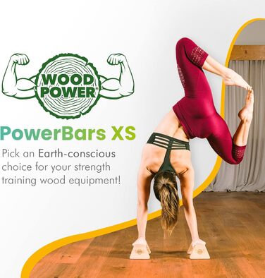 Дерев'яні бруси WOODPOWER PowerBars для віджимань і стійки на руках, нековзкі паралетси для кросфіту, йоги, калістеніки, для дому та вулиці
