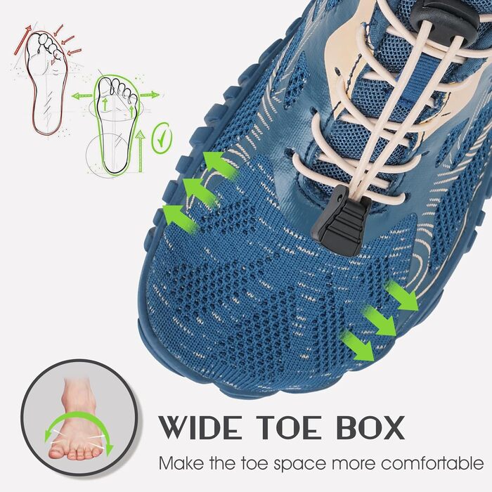IceUnicorn Barfußschuhe: Трекінгові кросівки для бігу та фітнесу, широка носкова частина, 42 EU, Nary