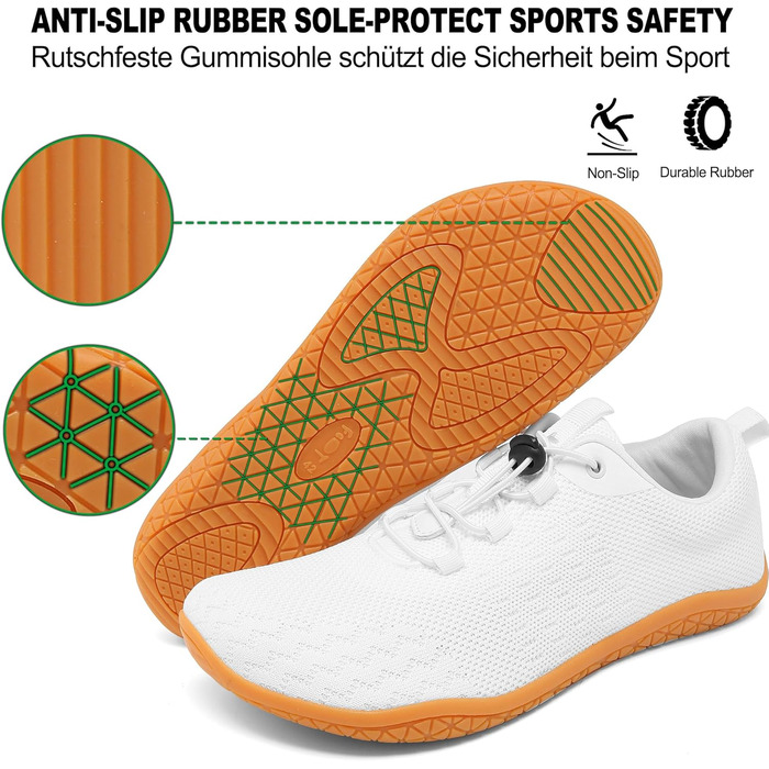 Geweo Взуття для пішохідних прогулянок без шкарпеток: зручні кросівки для жінок та чоловіків з широкою передньою частиною, легкі спортивні черевики для фітнесу, джогінгу, трекінгу, туризму. Розміри 37-47 EU, Zero-Drop підошва. Унісекс.