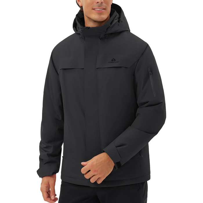 Чоловіча водонепроникна тепла дихаюча куртка для сноуборду та гірськолижного спорту, зимова куртка з капюшоном, Outdoor, сіра, розмір L