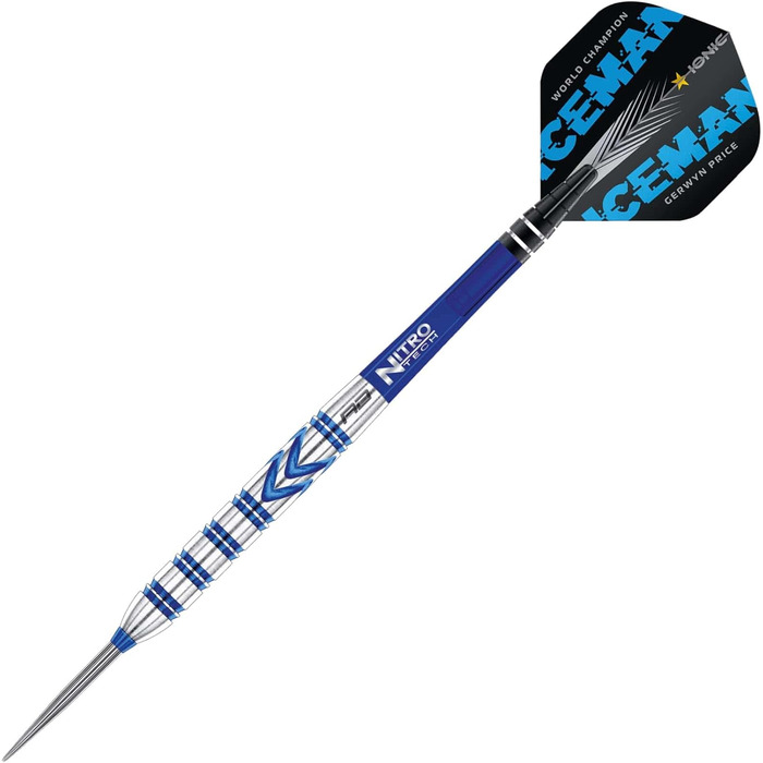 Дротики для дартсу RED DRAGON Gerwyn Price Iceman Originals, вольфрамові, 23 г, з оперенням та стрижнями
