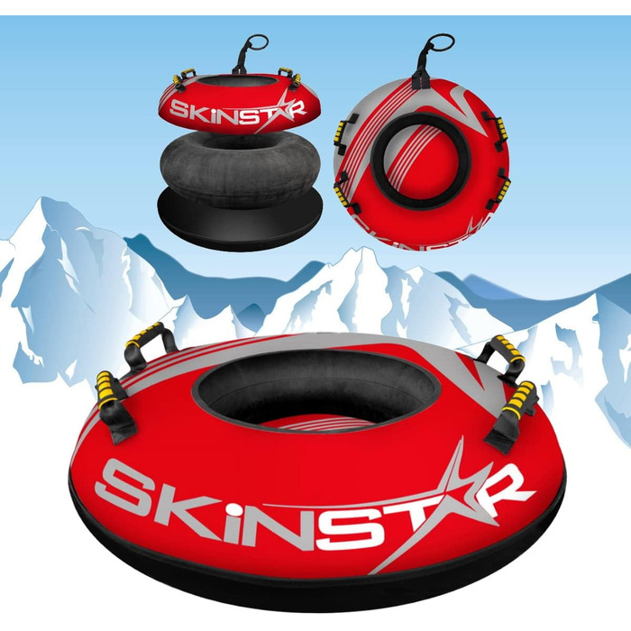 Сноутюбінг SkinStar Profi 70 см, надувні сани-коло, червоний, для снігу