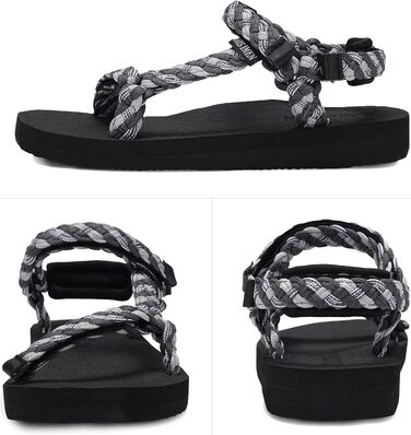 Спортивні сандалі OUSIMEN для жінок: піші прогулянки, йога, повсякденні, легкі, з підтримкою склепіння стопи, сірі (39 EU)