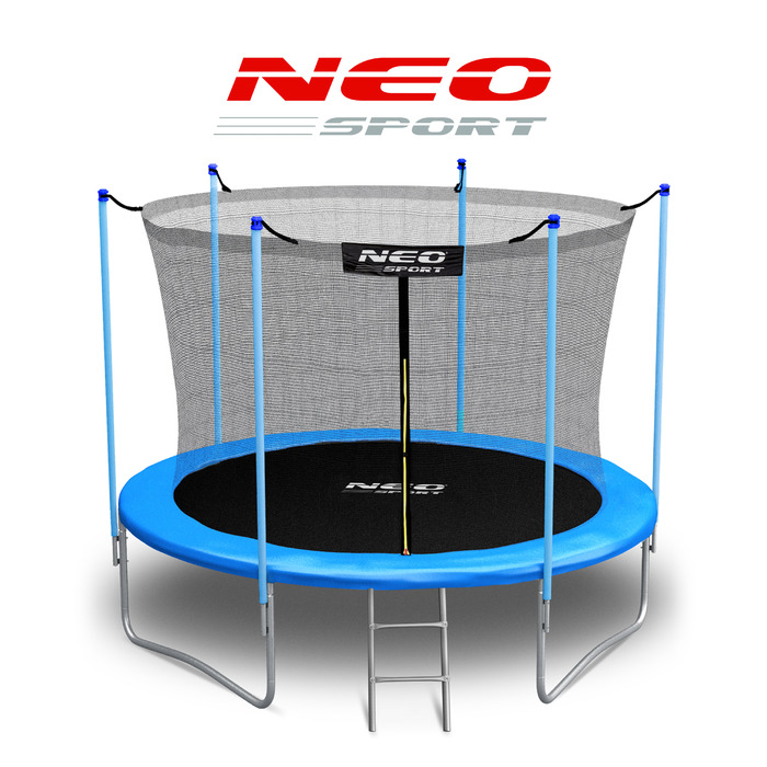 Садовий батут Neo-Sport 6ft/183см із зовнішньою сіткою та драбиною