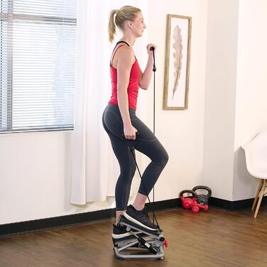 Степпер Sunny Health & Fitness для дому, тренажер для всього тіла з еспандерами, можливість підключення до додатку SunnyFit, класична версія