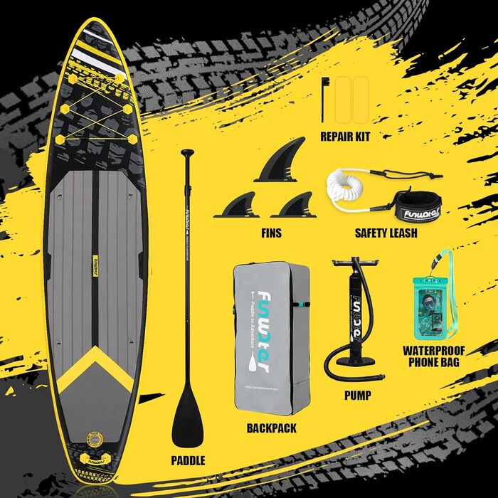 Надувний SUP Борд FunWater 10'6'–11'6' – комплект з аксесуарами для всіх рівнів підготовки