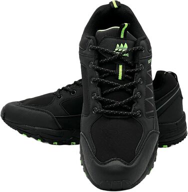 Чоловічі та жіночі трекінгові черевики Softshell для хайкінгу та трейлу, 42 EU, чорний та яблучно-зелений