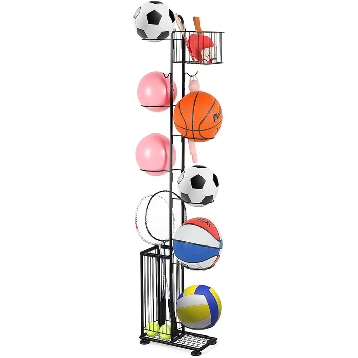 Металевий тримач для м'ячів Nandae: стійка підставка для футбольного, баскетбольного та волейбольного м'яча для гаража та дитячої кімнати