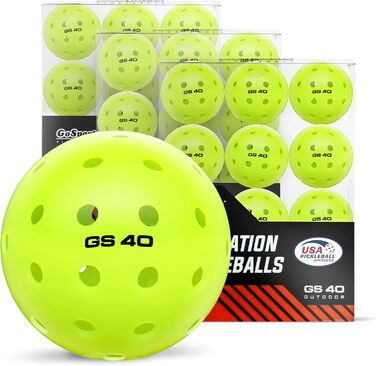Піклбол м'ячі GoSports GS 40, 36 штук, для тренувань та змагань