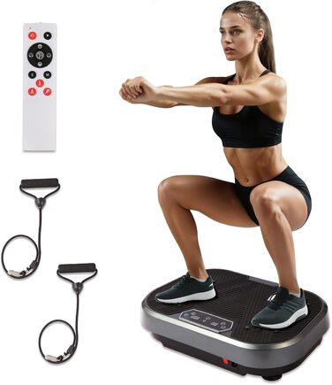 Платформа для вібраційного тренування KRYLIX: схуднення, лімфодренаж, фітнес з еластичними гумками для жінок та чоловіків