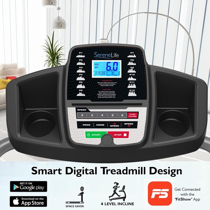 СеренЛайф: Компактний біговий тренажер для дому, Walking Pad, офісний біговий килимок SL26 з Bluetooth та складним механізмом - для дому та офісу