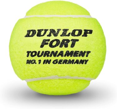 Тенісні м'ячі Dunlop Fort Tournament для ґрунтових, твердих та трав'яних кортів, 4 шт у банці + напульсник