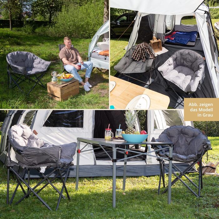 Крісло для кемпінгу Skandika Moonchair XL/Mala: зручне складане крісло з мішком для перенесення | Міцний сталевий каркас | Для дому та відпочинку на природі (Garten, Balkon, Reisen)