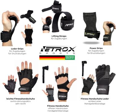 NetroxSports Hyper Grips – Ремені для тяги, фітнес-страпи для важкої атлетики, бодібілдингу, кросфіту, захист зап'ястя, універсальні для чоловіків і жінок