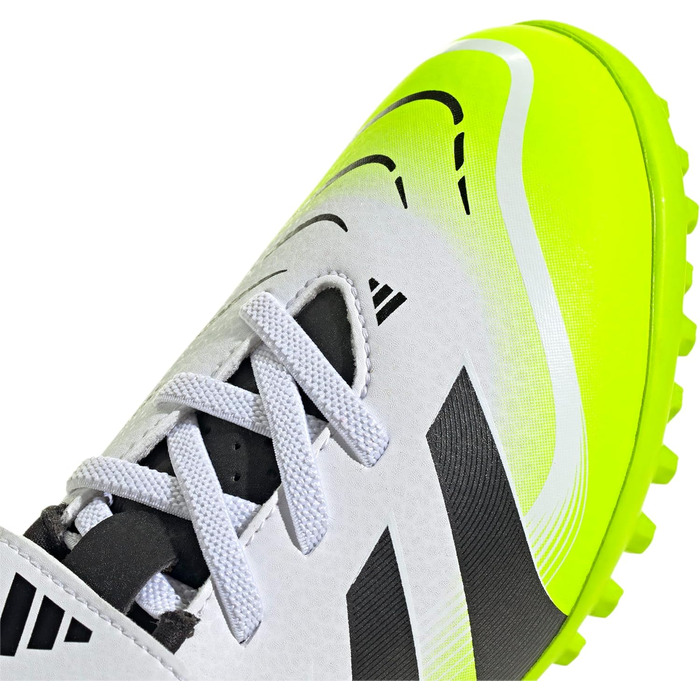 Дитячі футбольні бутси adidas Predator Club Hook-and-Loop для гри на траві, розмір 28 EU, білий/чорний/лимонний, унісекс