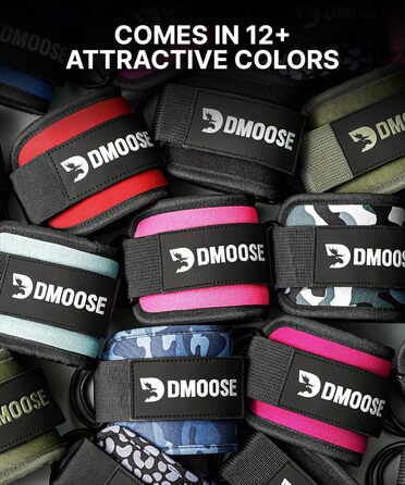 DMoose Фітнес-манжети для ніг на кабельній тязі, універсальні фіксатори для кікбеків та тренувань, регульовані щиколотки для тренажера, аксесуари для жінок і чоловіків, пара