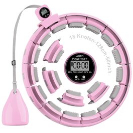 Розусний обруч для схуднення Smart Hoop (Рожевий) з лічильником, масажними елементами для дорослих та початківців