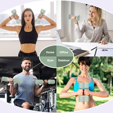 Набір гантелей BОBAZREN 4 в 1, 1.0-2.5 кг, для дому та фітнесу, зелений