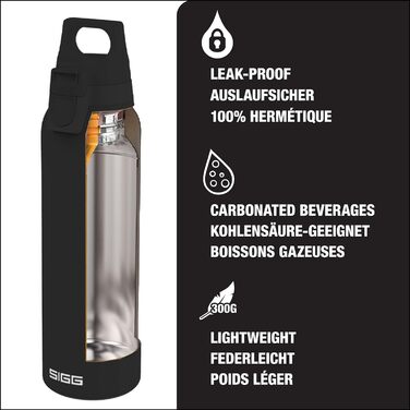Термос пляшка SIGG Hot & Cold One з ситечком, 0.55 л, чорна, ізольована, нержавіюча сталь, BPA-free, не протікає