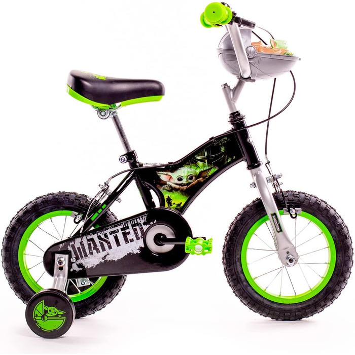 Дитячий велосипед Huffy Star Wars Grogu 12 дюймів, чорний/зелений, 30,5 см