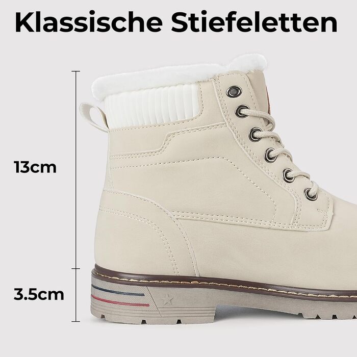 Чоботи зимові жіночі Mishansha Herren, теплі, з підкладкою, антиковзаючі, класичні, розмір 39-48 EU (47 EU, Бежевий)